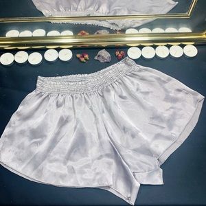 Grey Silk Shorts